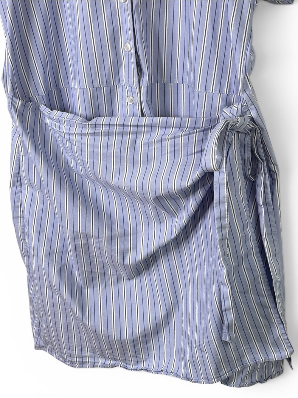 Anthropologie Maeve Mave Striped Wrap Mini Shirt Dress Blue XL - Picture 5 of 11